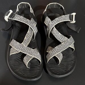 Chaco Black and White Strappy Sandals